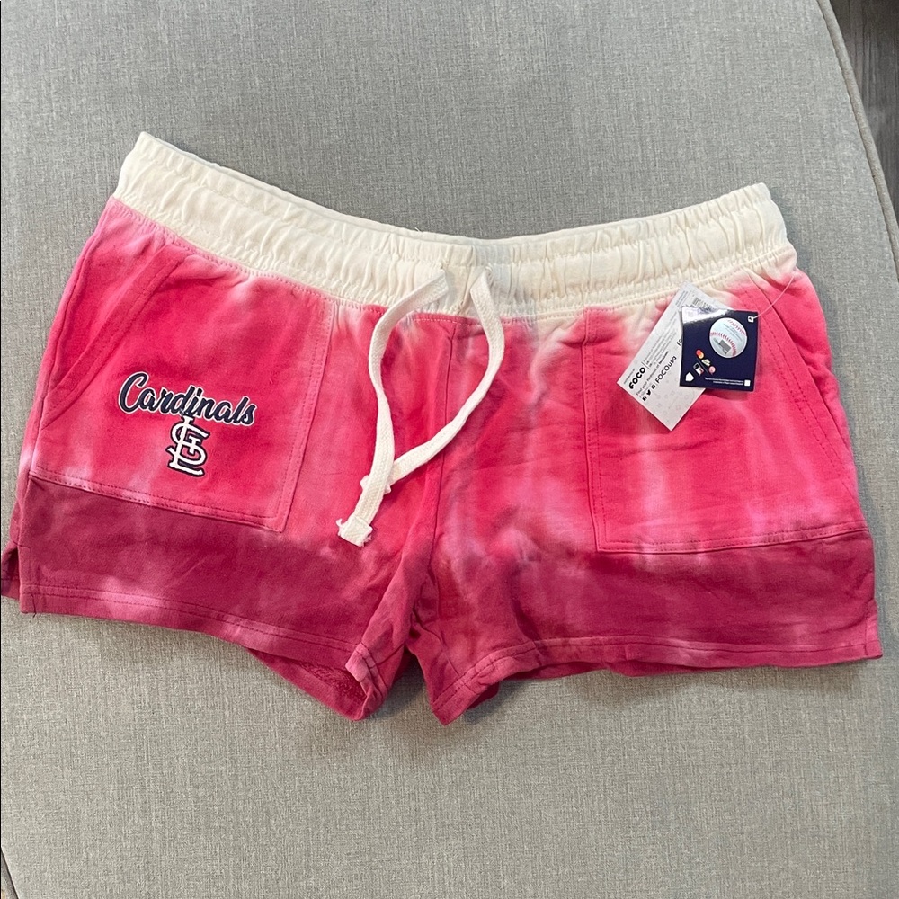 Cardinals Red and White Tie-Dye Athletic Shorts